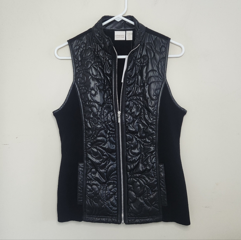 Women's Chico's Black Vest Sz Small NWT